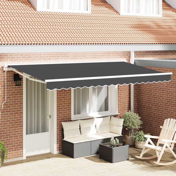 vidaXL Ύφασμα αντικατάστασης τέντας Ανθρακί 400 x 200 cm Καραβόπανο