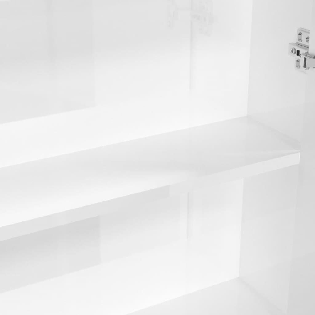 vidaXL Ντουλάπι Μπάνιου με Καθρέφτη 60x15x75 εκ. Λαμπερό Λευκό από MDF