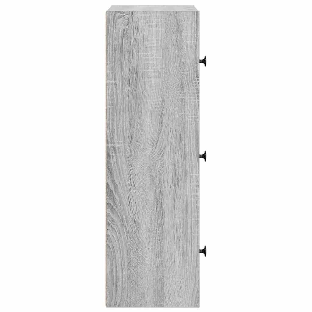 vidaXL Βιβλιοθήκη Γκρι Sonoma 40x24x77 εκ. από Επεξεργασμένο Ξύλο