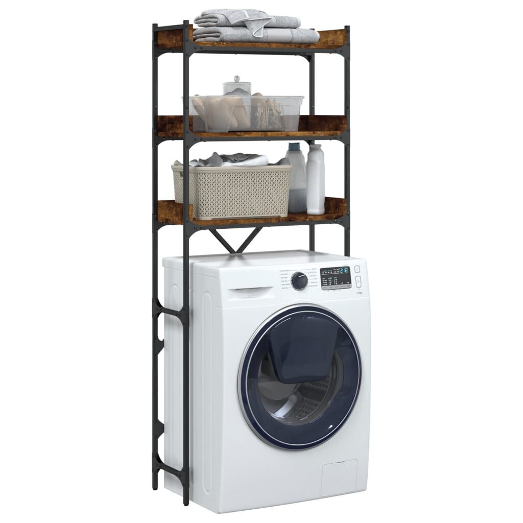 vidaXL Ραφιέρα Πλυντηρίου Καπνιστή Δρυς 67x25x163 εκ. Επεξεργ. Ξύλο