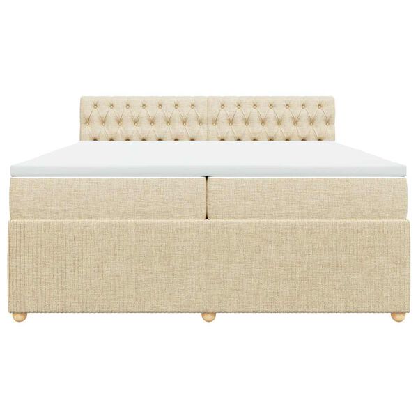 vidaXL &Kappa;&rho;&epsilon;&beta;ά&tau;&iota; Boxspring &mu;&epsilon; &Sigma;&tau;&rho;ώ&mu;&alpha; &Kappa;&rho;&epsilon;&mu; 200x200 &epsilon;&kappa;. &Upsilon;&phi;&alpha;&sigma;&mu;ά&tau;&iota;&nu;&omicron;