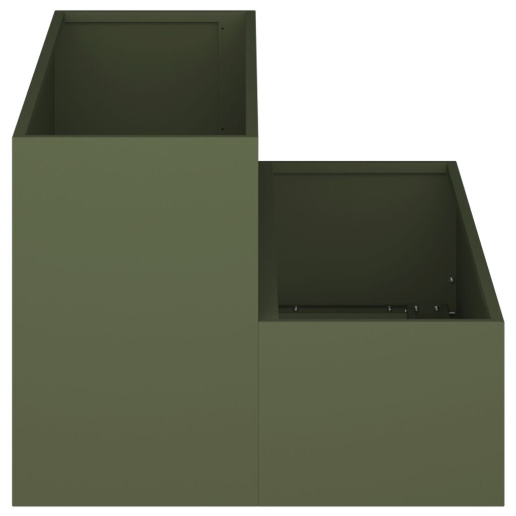 vidaXL Γλάστρα 2-Τάξεων 100x60x45 εκ Ελιάς Ατσάλι