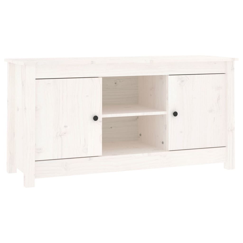 vidaXL Έπιπλο Τηλεόρασης Λευκό 103x36,5x52 εκ. από Μασίφ Ξύλο Πεύκου