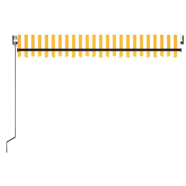vidaXL Τέντα Αυτόματη με LED & Αισθ. Ανέμου Κίτρινο/Λευκό 400x350 εκ.