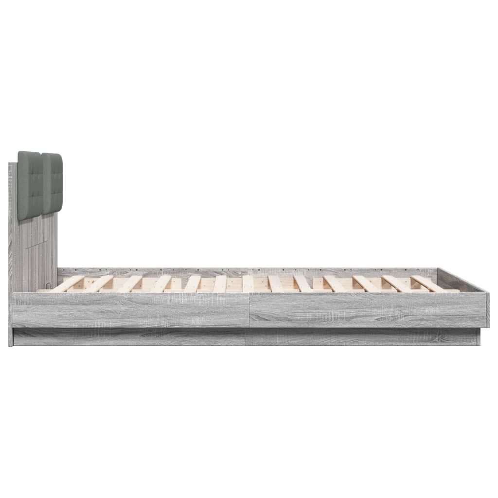 vidaXL Πλαίσιο Κρεβατιού με Κεφαλάρι Γκρι Sonoma 120x200εκ. Επεξ. Ξύλο
