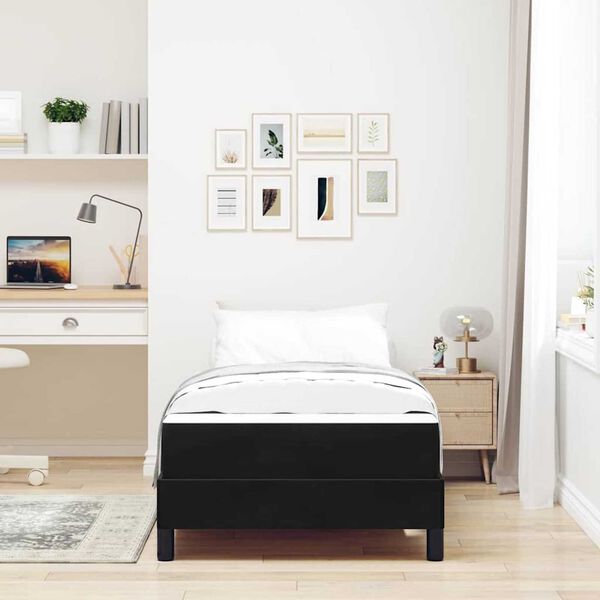 vidaXL Κρεβάτι box spring με στρώμα Μαύρο 90 x 190 cm Βελούδο