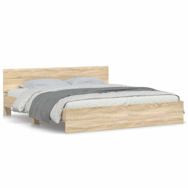 vidaXL &Pi;&lambda;&alpha;ί&sigma;&iota;&omicron; &Kappa;&rho;&epsilon;&beta;&alpha;&tau;&iota;&omicron;ύ &mu;&epsilon; &Kappa;&epsilon;&phi;&alpha;&lambda;ά&rho;&iota; Sonoma &Delta;&rho;&upsilon;&sigmaf; 180x200 &epsilon;&kappa;.