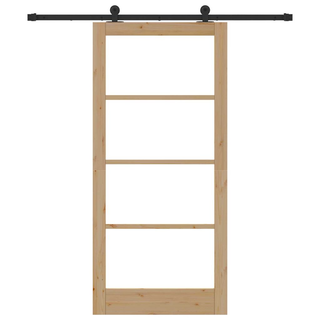 vidaXL Συρόμενη Πόρτα ORKDAL Καφέ 93 x 202 cm Ξύλο και μέταλλο