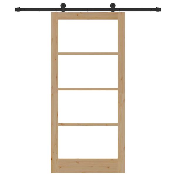 vidaXL Συρόμενη Πόρτα ORKDAL Καφέ 93 x 202 cm Ξύλο και μέταλλο