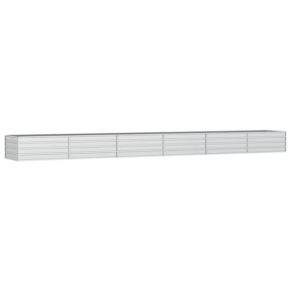 vidaXL Ζαρντινιέρα Υπερυψωμένη Ασημί 600x80x45 εκ. Γαλβανισμ. Χάλυβας