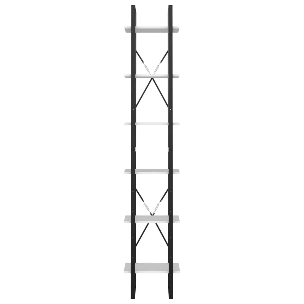 vidaXL Βιβλιοθήκη με 6 Ράφια Λευκή 40 x 30 x 210 εκ. από Επεξ. Ξύλο