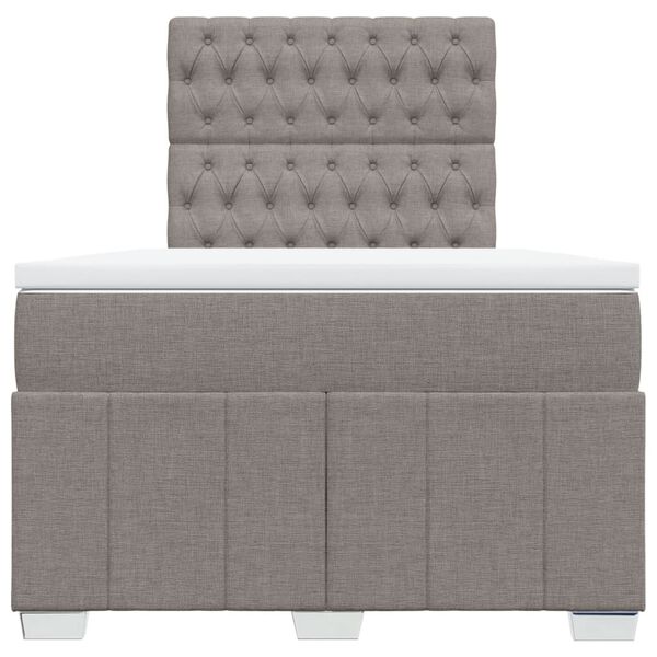 vidaXL Κρεβάτι Boxspring με Στρώμα Taupe 120x200 εκ. Υφασμάτινο