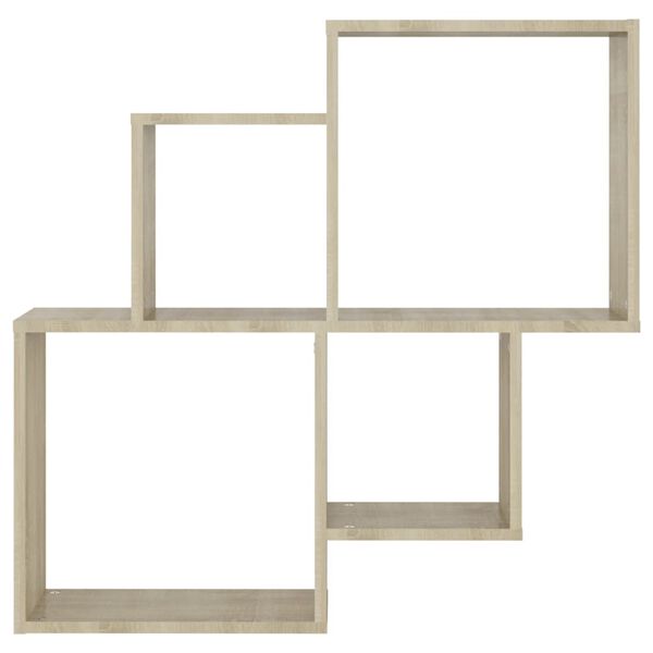 vidaXL Ράφι Κύβος Τοίχου Sonoma Δρυς 80 x 15 x 78,5 εκ. από Επεξ. Ξύλο