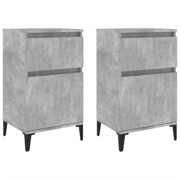 vidaXL Κομοδίνα 2 τεμ. Γκρι Σκυροδέματος 40x35x70 εκ.