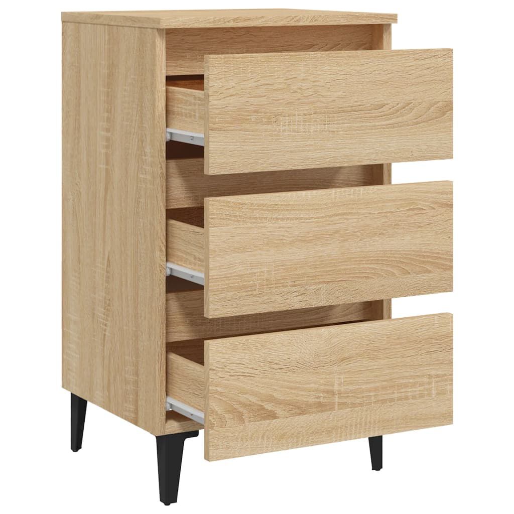vidaXL Κομοδίνο Sonoma Δρυς 40 x 35 x 69 εκ. με Μεταλλικά Πόδια