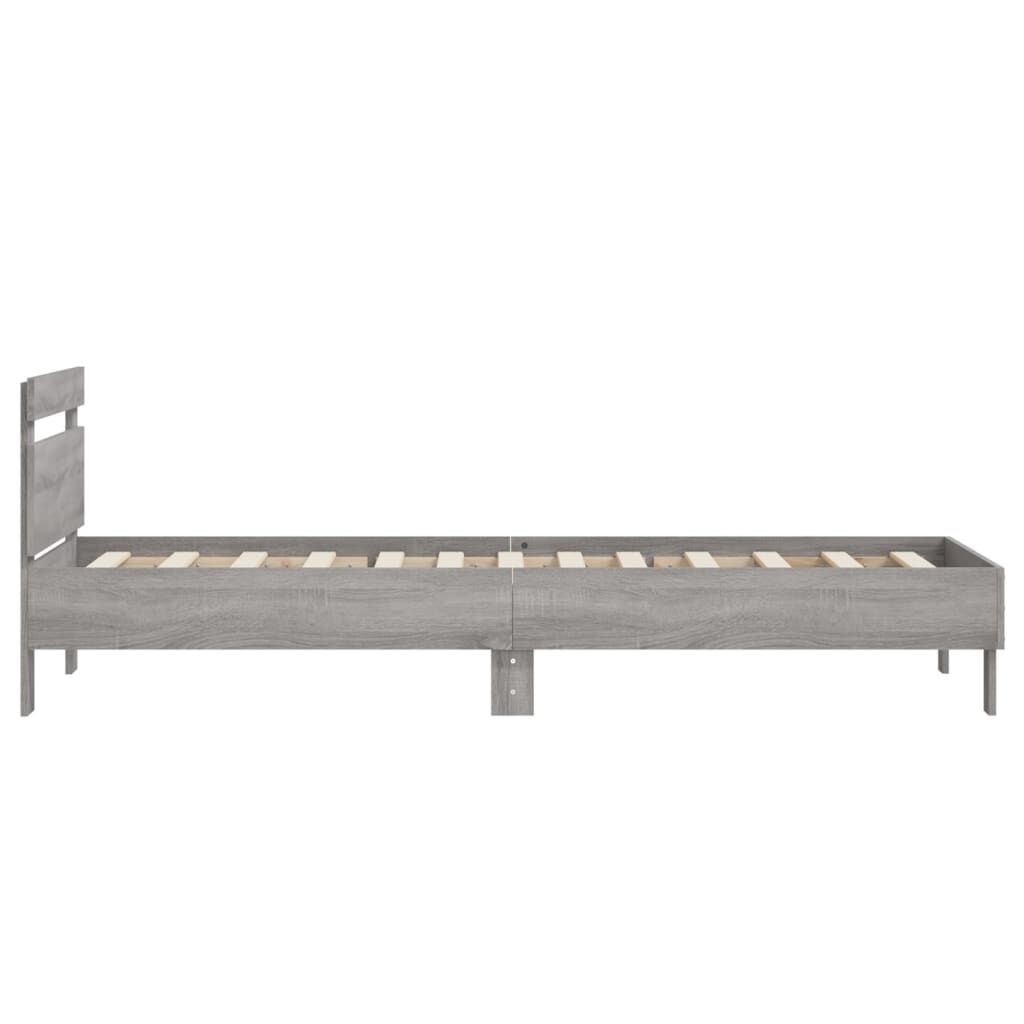 vidaXL Πλαίσιο Κρεβατιού με Κεφαλάρι Γκρι Sonoma 75x190 εκ. Επεξ. Ξύλο