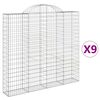 vidaXL Συρματοκιβώτια Τοξωτά 9 τεμ. 200x30x180/200 εκ. Γαλβαν. Ατσάλι