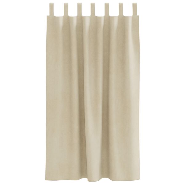vidaXL Κουρτίνες με κουρτίνες 2 pcs Κρεμ 140 x 175 cm Βελούδο