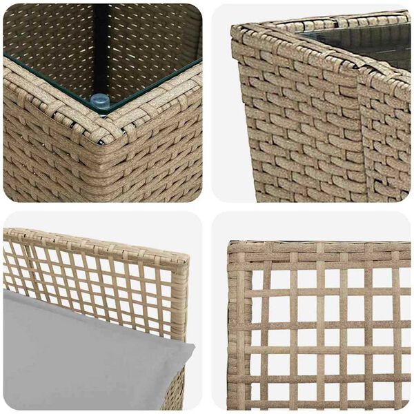 vidaXL Σετ Μπιστρό Κήπου 3 pcs Μπεζ Πολυ ράταν