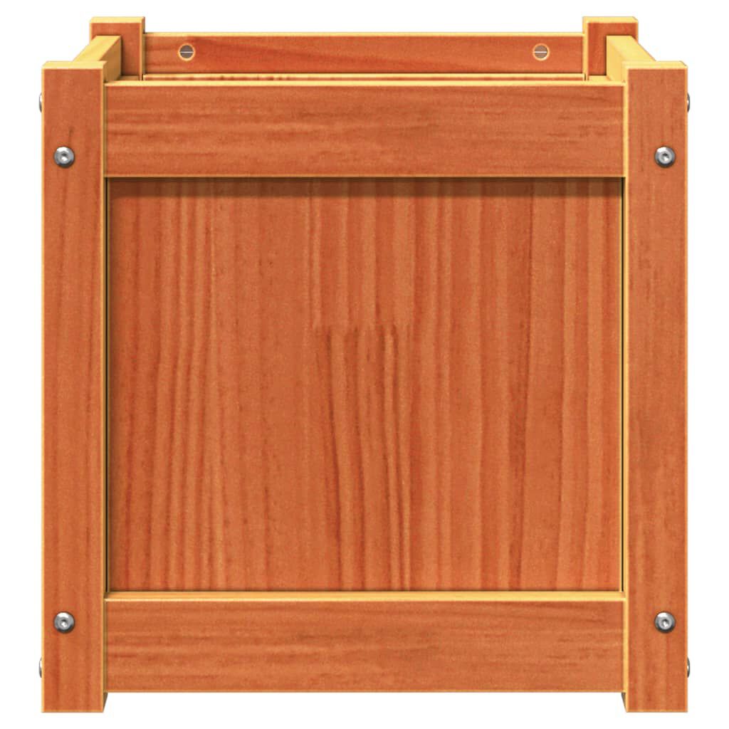 vidaXL Ζαρντινιέρα Καφέ Κεριού 40 x 40 x 40 εκ. από Μασίφ Ξύλο Πεύκου