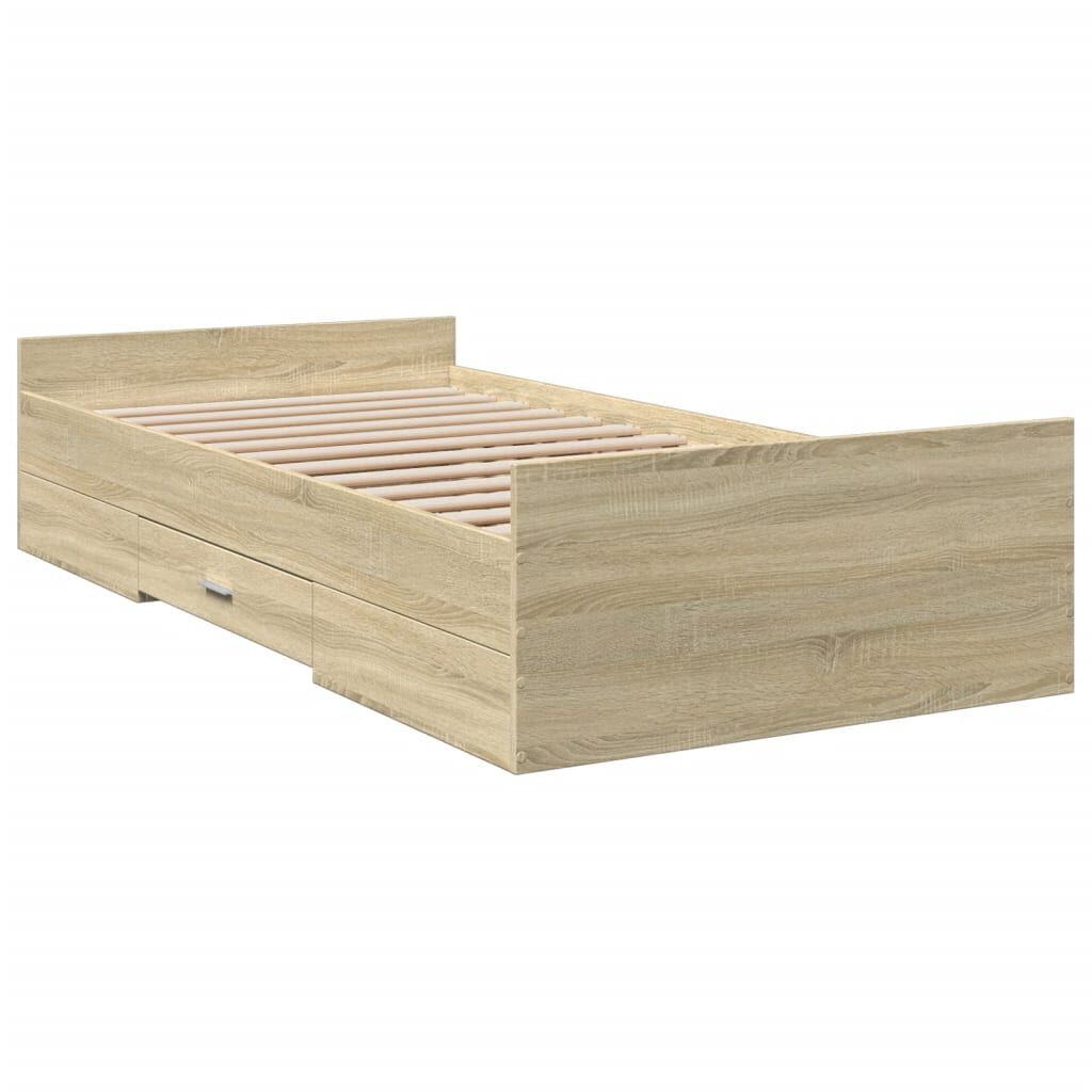 vidaXL Πλαίσιο Κρεβατιού με συρτάρια Sonoma Δρυς 100x200εκ. Επεξ. Ξύλο