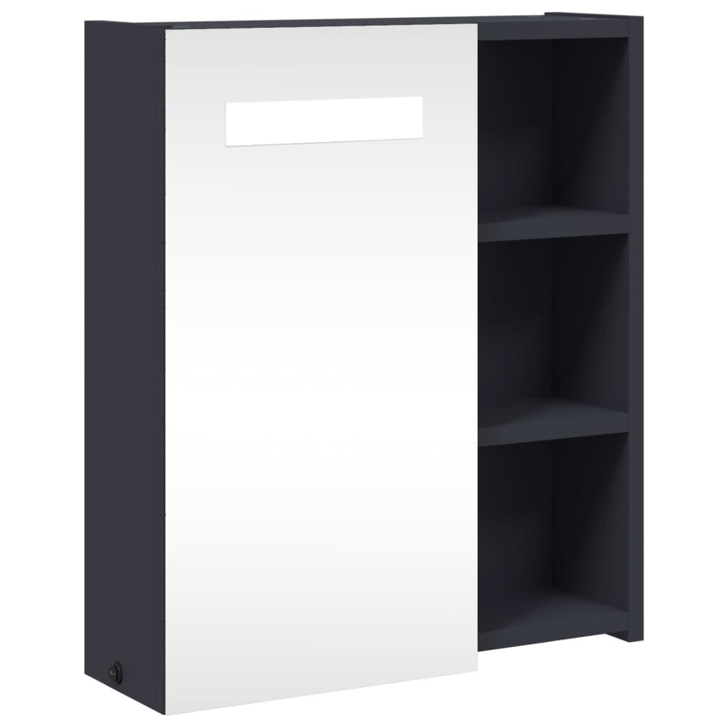 vidaXL Καθρέφτης Μπάνιου με Ντουλάπι & LED Ανοιχτό Γκρι 45x13x52 εκ.