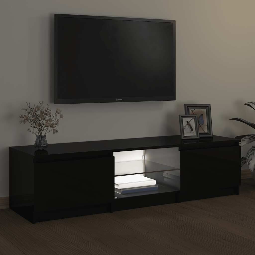 vidaXL Έπιπλο Τηλεόρασης με LED Μαύρο 140x40x35,5 εκ.