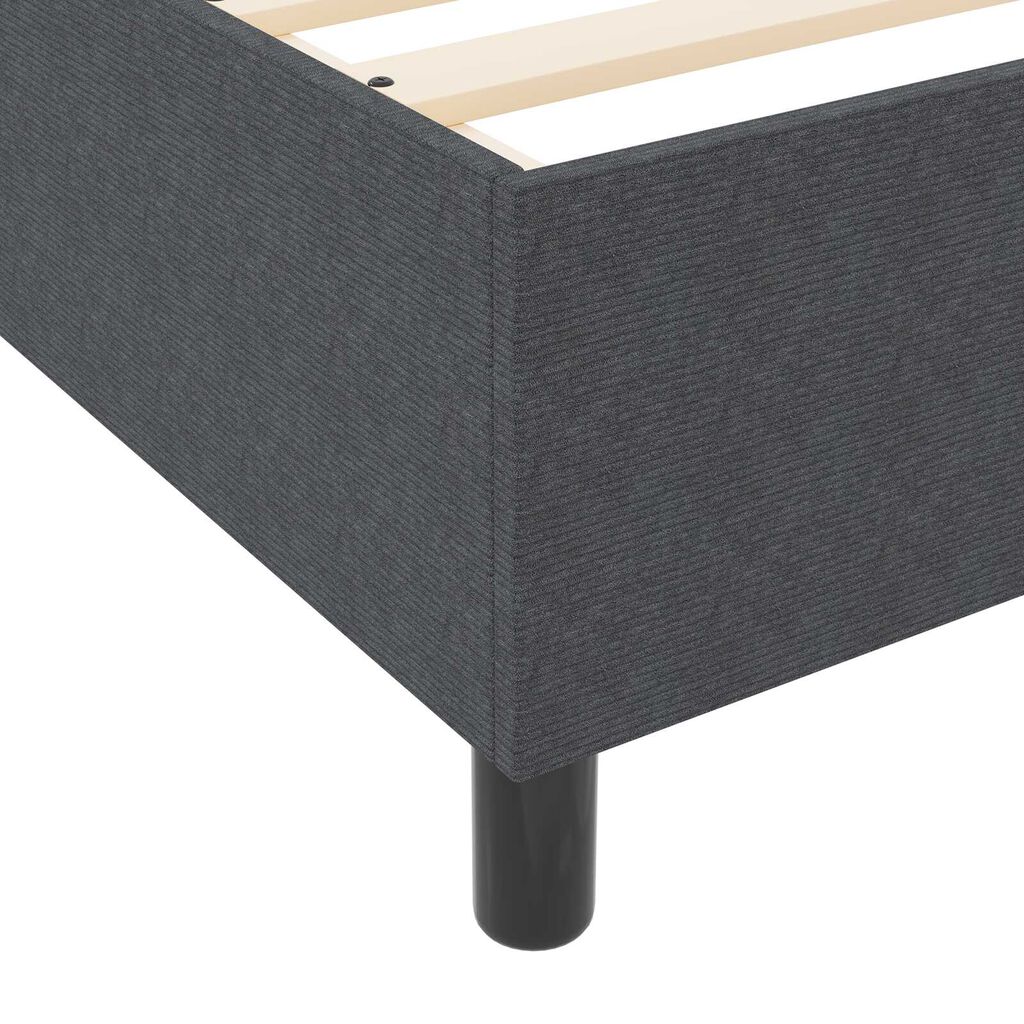 Κρεβάτι Box Spring vidaXL Σκούρο Γκρι 200x200 εκ Υφασμα Κορντούρα
