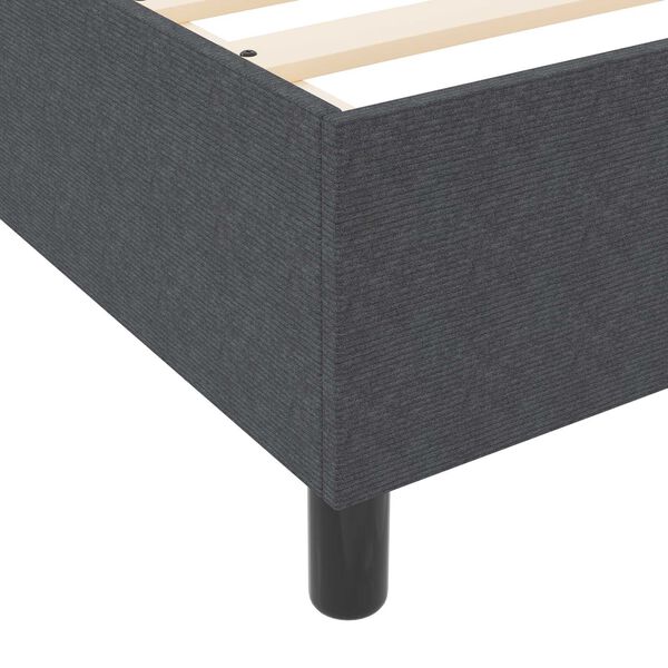Κρεβάτι Box Spring vidaXL Σκούρο Γκρι 200x200 εκ Υφασμα Κορντούρα