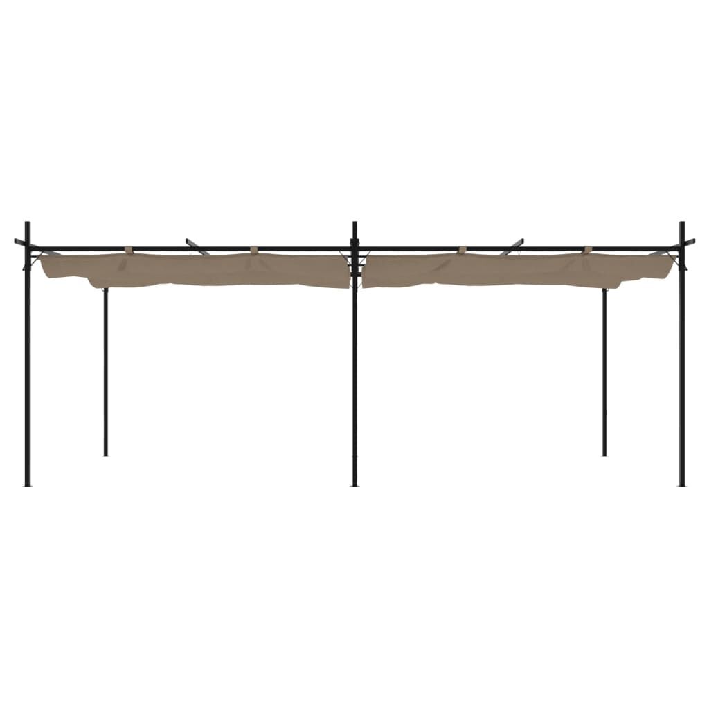 vidaXL Πέργκολα με Πτυσσόμενη Οροφή Taupe 589 x 292 x 230 εκ.
