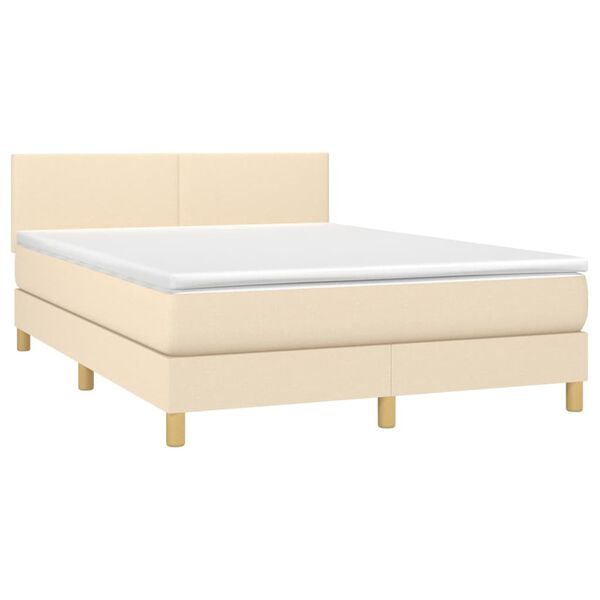 vidaXL &Kappa;&rho;&epsilon;&beta;ά&tau;&iota; Boxspring &mu;&epsilon; &Sigma;&tau;&rho;ώ&mu;&alpha; & LED &Kappa;&rho;&epsilon;&mu; 140x200 &epsilon;&kappa;. &Upsilon;&phi;&alpha;&sigma;&mu;ά&tau;&iota;&nu;&omicron;