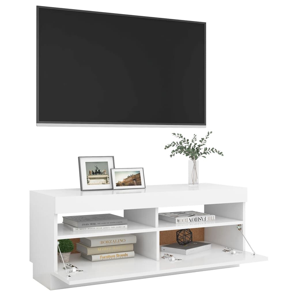 vidaXL Έπιπλο Τηλεόρασης με LED Λευκό 100 x 35 x 40 εκ.