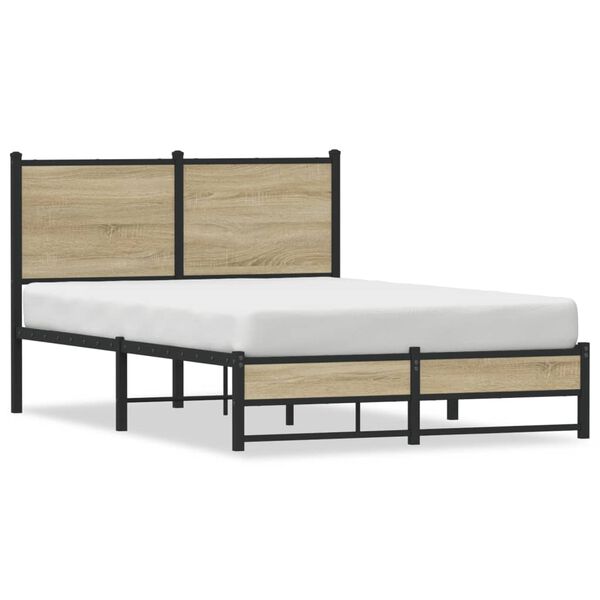 vidaXL Σκελετός Κρεβ. Χωρίς Στρώμα Sonoma Δρυς 120x200 εκ. Μεταλλικό