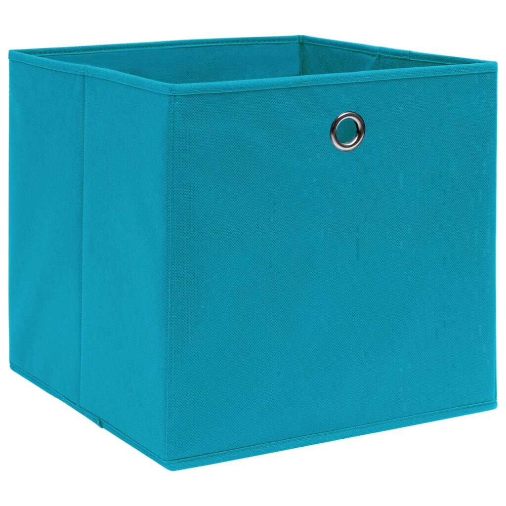 vidaXL Κουτιά Αποθήκευσης 10 τεμ. Γαλάζια 28x28x28 εκ.Ύφασμα Non-woven