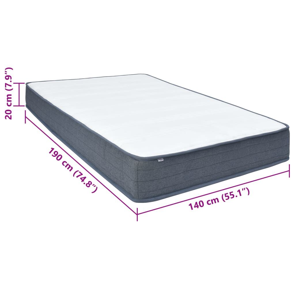 vidaXL Στρώμα Boxspring 190x140x20 εκ. Υφασμάτινο
