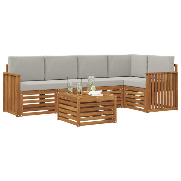 vidaXL &Sigma;&epsilon;&tau; &Kappa;&alpha;&nu;&alpha;&pi;έ 6 pcs &Phi;&upsilon;&sigma;&iota;&kappa;ό &kappa;&alpha;&iota; &Alpha;&nu;&omicron;&iota;&chi;&tau;ό &Gamma;&kappa;&rho;&iota; &Sigma;&tau;&epsilon;&rho;&epsilon;ό &Xi;ύ&lambda;&omicron; &Alpha;&kappa;&alpha;&kappa;ί&alpha;&sigmaf;