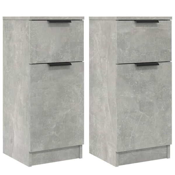 vidaXL Ντουλάπια 2 τεμ. Γκρι Σκυροδέματος 30x30x70 εκ. Επεξεργ. Ξύλο