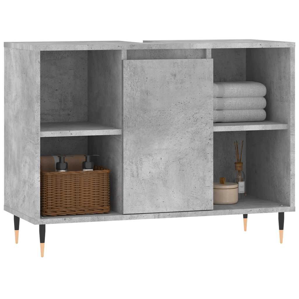 vidaXL Ντουλάπι Μπάνιου Γκρι Σκυροδέματος 80x33x60 εκ. Επεξ. Ξύλο
