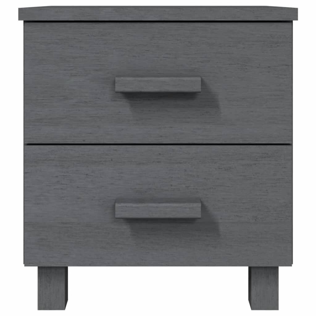 vidaXL Κομοδίνο HAMAR 2 Τεμ. Σκ. Γκρι 40x35x44,5εκ. Μασίφ Ξύλο Πεύκου