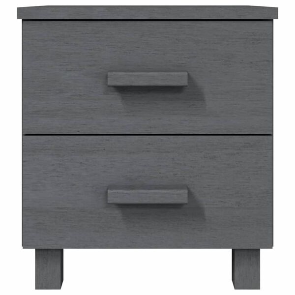 vidaXL Κομοδίνο HAMAR 2 Τεμ. Σκ. Γκρι 40x35x44,5εκ. Μασίφ Ξύλο Πεύκου