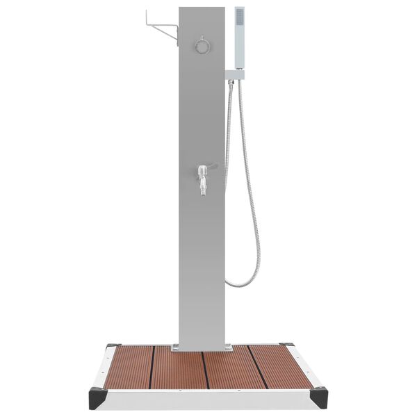 vidaXL Ντουζιέρα με Βάση Εξωτερικού Χώρου από WPC / Ανοξείδωτο Ατσάλι