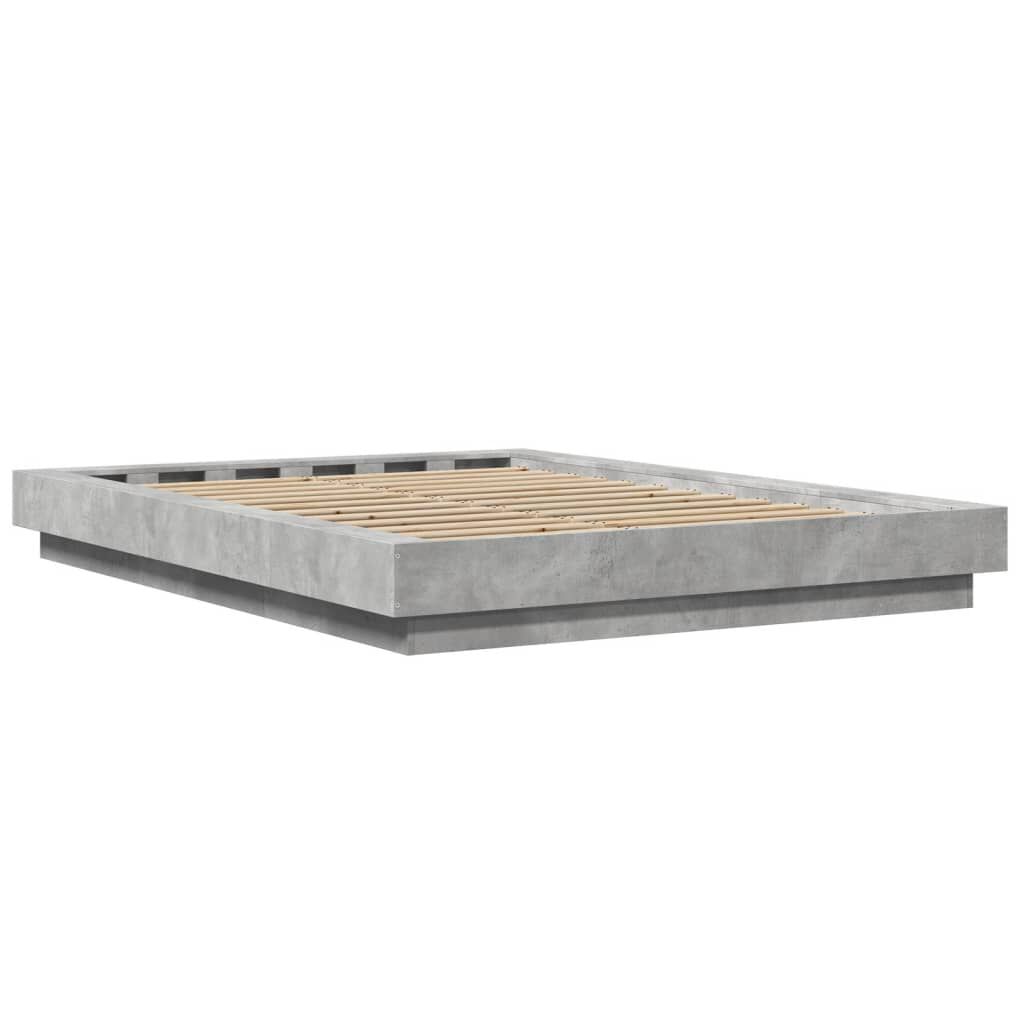 vidaXL Πλαίσιο Κρεβατιού με Φώτα LED Γκρι Σκυρ. 120x200 εκ. Επεξ. Ξύλο