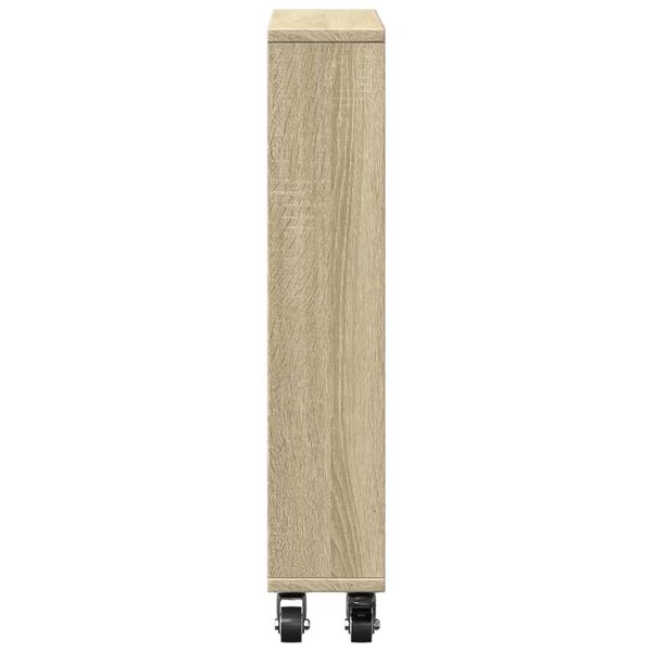 vidaXL Τρόλεϊ Αποθήκευσης Στενό Sonoma Δρυς 48x13x68 εκ. Επεξ. Ξύλο