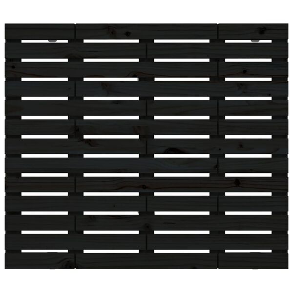 vidaXL Κεφαλάρι Τοίχου Μαύρο 146x3x91,5 εκ. από Μασίφ Ξύλο Πεύκου