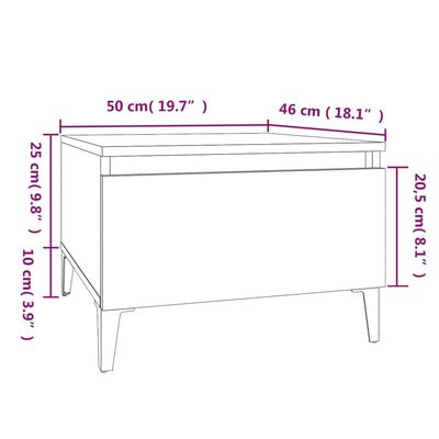 vidaXL Βοηθητικό Τραπέζι Sonoma Δρυς 50x46x35 εκ. Επεξεργασμένο Ξύλο