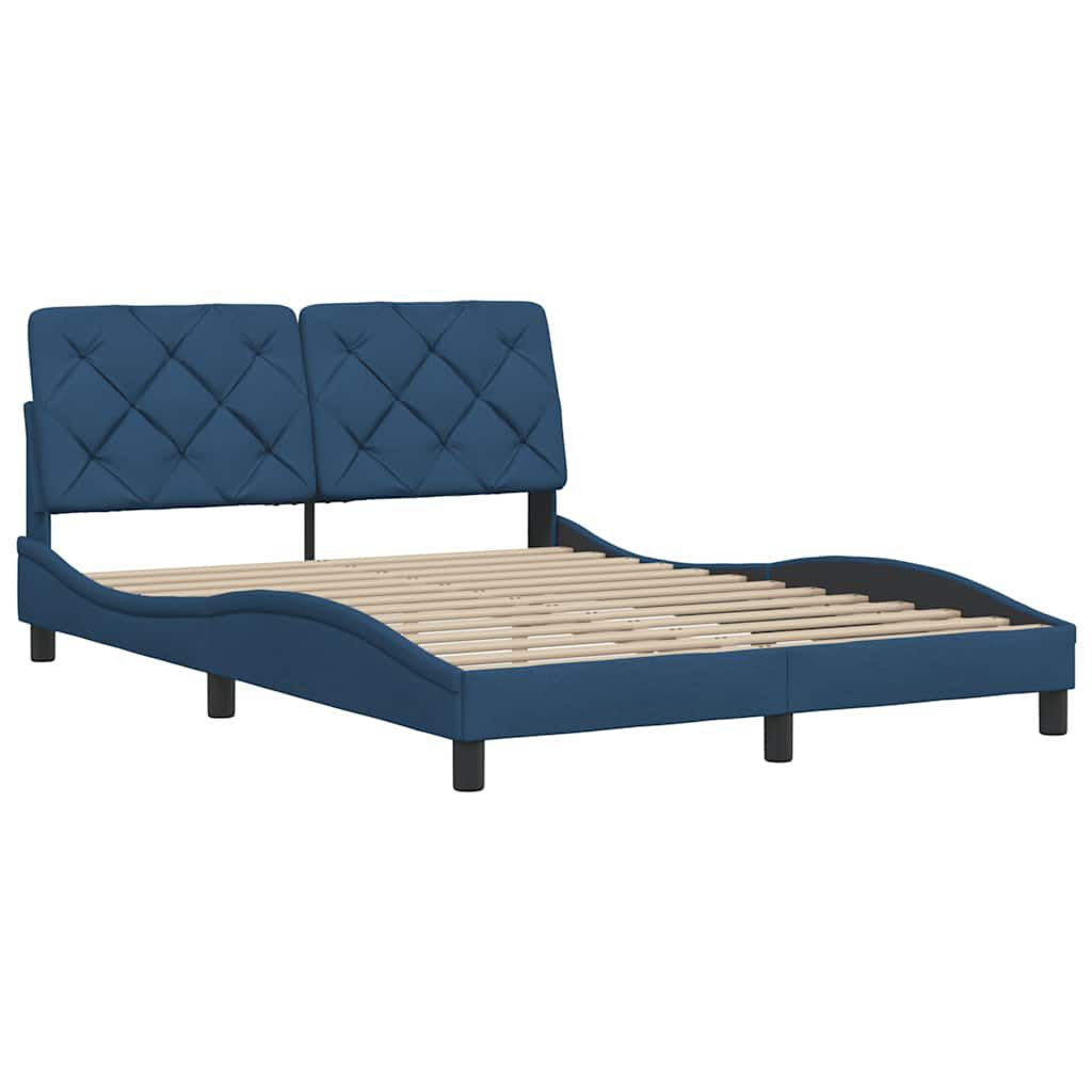vidaXL Πλαίσιο κρεβατιού χωρίς στρώμα Μπλε 120x200 cm Ύφασμα