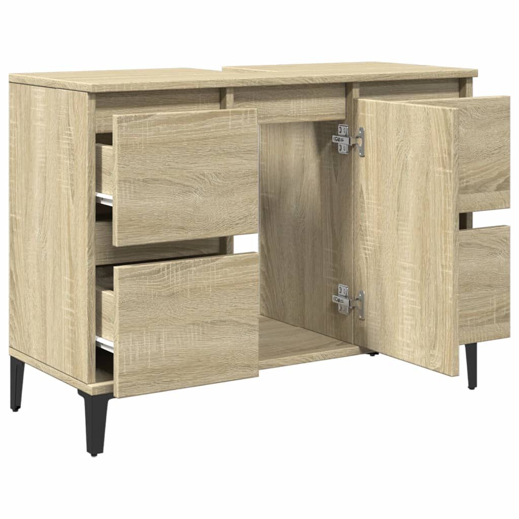 vidaXL Ντουλάπι Νιπτήρα Sonoma Δρυς 80x33x60 εκ. Επεξεργασμένο Ξύλο