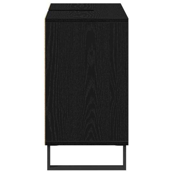 vidaXL Ντουλάπι Μπάνιου Μαύρη δρυς 80 x 33 x 60 εκ Επεξεργασμένο ξύλο