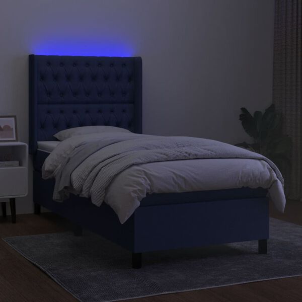 vidaXL &Kappa;&rho;&epsilon;&beta;ά&tau;&iota; Boxspring &mu;&epsilon; &Sigma;&tau;&rho;ώ&mu;&alpha; & LED &Mu;&pi;&lambda;&epsilon; 80x200 &epsilon;&kappa;. &Upsilon;&phi;&alpha;&sigma;&mu;ά&tau;&iota;&nu;&omicron;