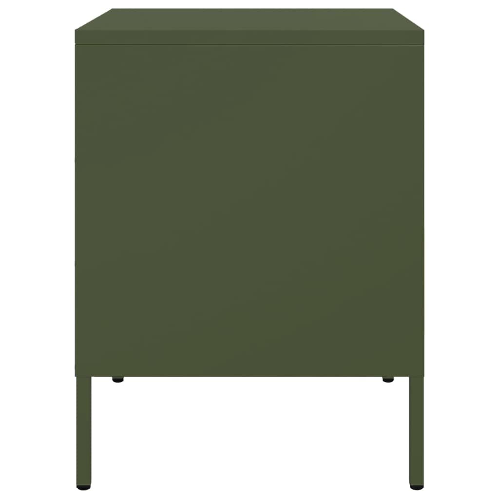 vidaXL Κομοδίνα 2 τεμ. Πράσινο Λαδί 36x39x50,5 εκ. από Χάλυβα